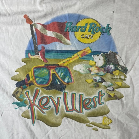 Hard Rock Cafe Other - Hard Rock Cafe T Shirt Mens Large White Key West Heavy Tee Graphic Vintage